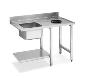 Стол SMEG с мойкой и отверстием для слива для посудомоечных машин купольного типа, соединение справа WT51200SHR