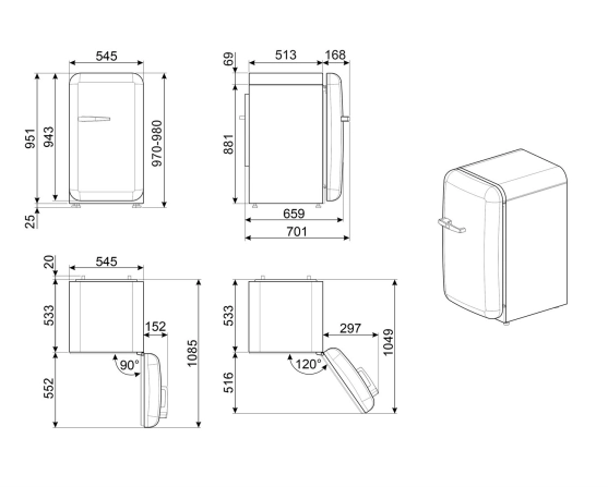 Холодильник SMEG FAB10RDUJ6 британский флаг №2