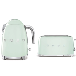 Набор: Чайник SMEG KLF03PGEU Пастельный зеленый + Тостер SMEG TSF02PGEU Пастельный зеленый