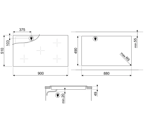 Индукционная варочная панель SMEG Universal SI2M7953DW №3