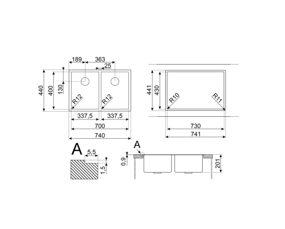 Мойка SMEG Mira VR12S3434 №6