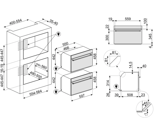 Микроволновая печь | встраиваемая | 25 л | антрацит | SMEG SF4800MAO №4
