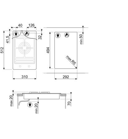 Газовая варочная панель SMEG Classica PGF31G-1 №5