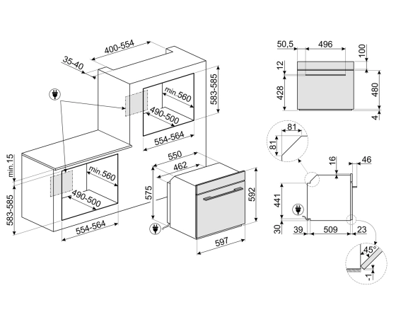 Духовой шкаф с микроволновой печью SMEG Linea SO6102M2S №9