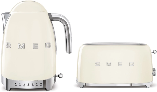 Набор: Чайник SMEG KLF04CREU Кремовый + Тостер SMEG TSF02CREU Кремовый №1 Набор: Чайник SMEG KLF04CREU Кремовый + Тостер SMEG TSF02CREU Кремовый №1