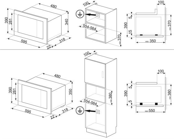 Встраиваемая микроволновая печь SMEG Linea FMI120B3 №2