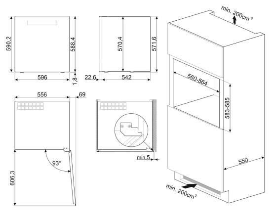 Винный шкаф встраиваемый SMEG Linea CVI129G №7