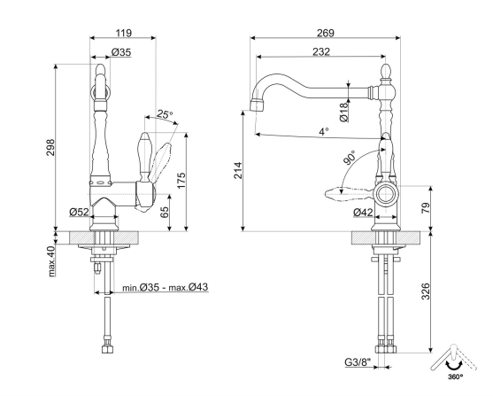 Смеситель SMEG Coloniale MIR6O-2 №2