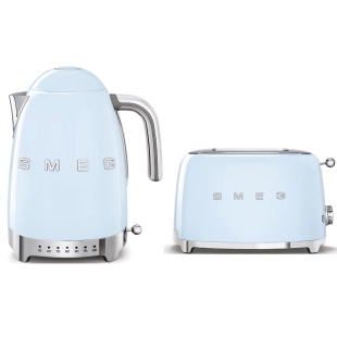 Набор: Чайник SMEG KLF04PBEU Пастельный голубой + Тостер SMEG TSF01PBEU Пастельный голубой Набор: Чайник SMEG KLF04PBEU Пастельный голубой + Тостер SMEG TSF01PBEU Пастельный голубой