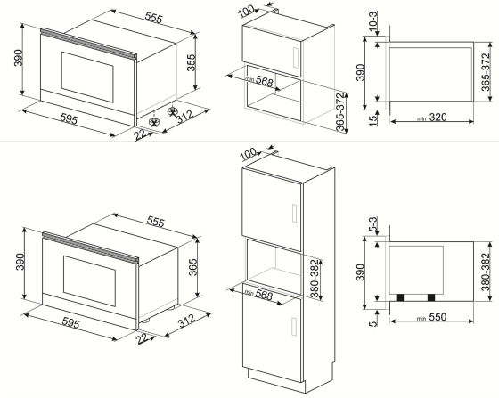 Встраиваемая микроволновая печь SMEG Linea MP122B3 №2