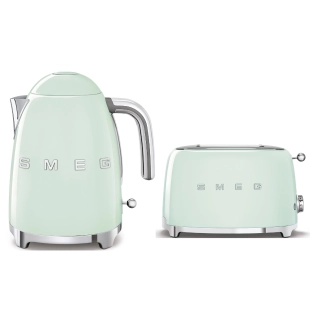 Набор: Чайник SMEG KLF03PGEU Пастельный зеленый + Тостер SMEG TSF01PGEU Пастельный зеленый