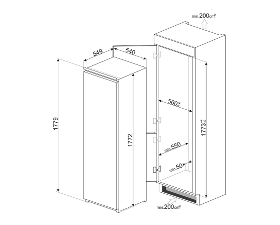 Встраиваемая морозильная камера SMEG Universal S8F174NE №3