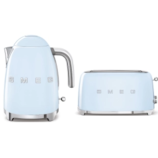 Набор: Чайник SMEG KLF03PBEU Пастельный голубой + Тостер SMEG TSF02PBEU Пастельный голубой Набор: Чайник SMEG KLF03PBEU Пастельный голубой + Тостер SMEG TSF02PBEU Пастельный голубой