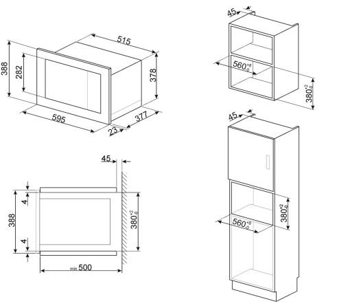 Встраиваемая микроволновая печь SMEG Classica FMI325X №5