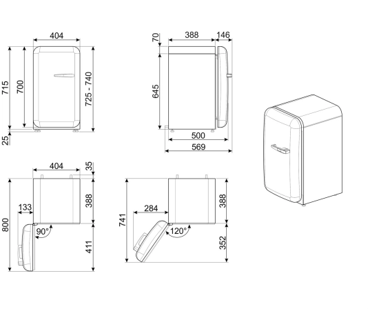 Мини-бар SMEG FAB5LDUJ5 британский флаг №2