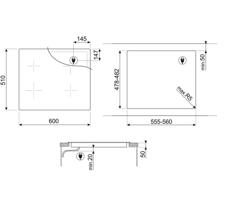 Индукционная варочная панель SMEG Universal SI4642B №6