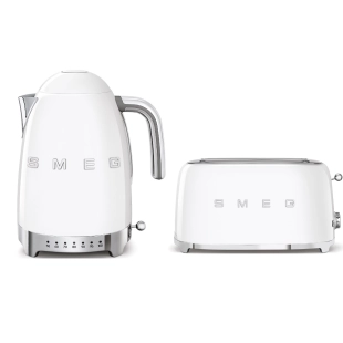 Набор для завтрака | чайник и тостер | SMEG KLF04WHEU + TSF02WHEU Набор для завтрака | чайник и тостер | SMEG KLF04WHEU + TSF02WHEU