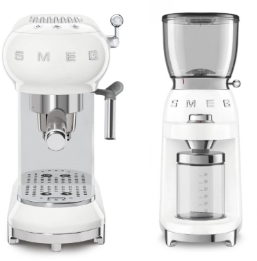 Набор | рожковая эспрессо-кофемашина и кофемолка | SMEGECF01WHEU + CGF01WHEU №1