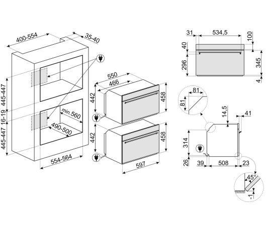 Встраиваемая микроволновая печь SMEG SF4390MX №3