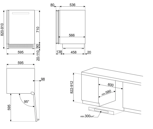 Винный шкаф встраиваемый SMEG Linea CVI138RWS2 №4 Винный шкаф встраиваемый SMEG Linea CVI138RWS2 №4