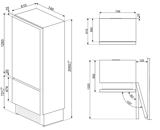 Встраиваемый холодильник SMEG Universal RI76RSI №9