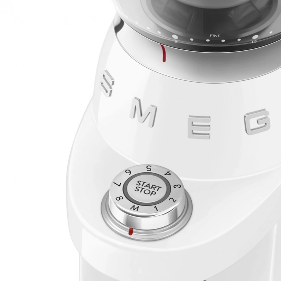 Кофемолка | конические жернова | чаша для зерен 350 г | белый | SMEG CGF03WHEU №8