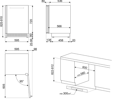 Винный шкаф встраиваемый SMEG Linea CVI138RG №3