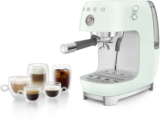 Рожковая эспрессо-кофемашина | капучинатор | пастельный зеленый | SMEG ECF03PGEU №10 Рожковая эспрессо-кофемашина | капучинатор | пастельный зеленый | SMEG ECF03PGEU №10