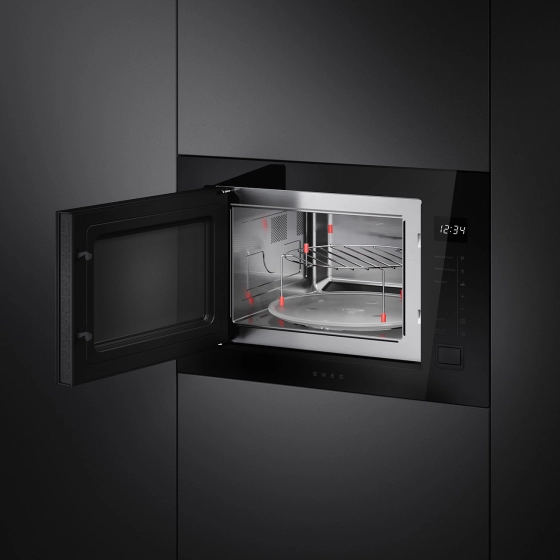 Микроволновая печь | встраиваемая | 25 л | черный | SMEG FMI225BI №3