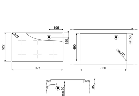 Варочная панель индукционная | 6 конфорок | 90 см | SMEG SISL7964MB №6 Варочная панель индукционная | 6 конфорок | 90 см | SMEG SISL7964MB №6