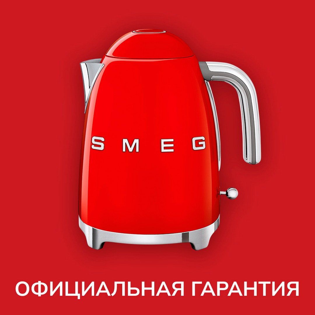 Чайник электрический SMEG, красный, KLF03RDEU 1,7л — фото 1