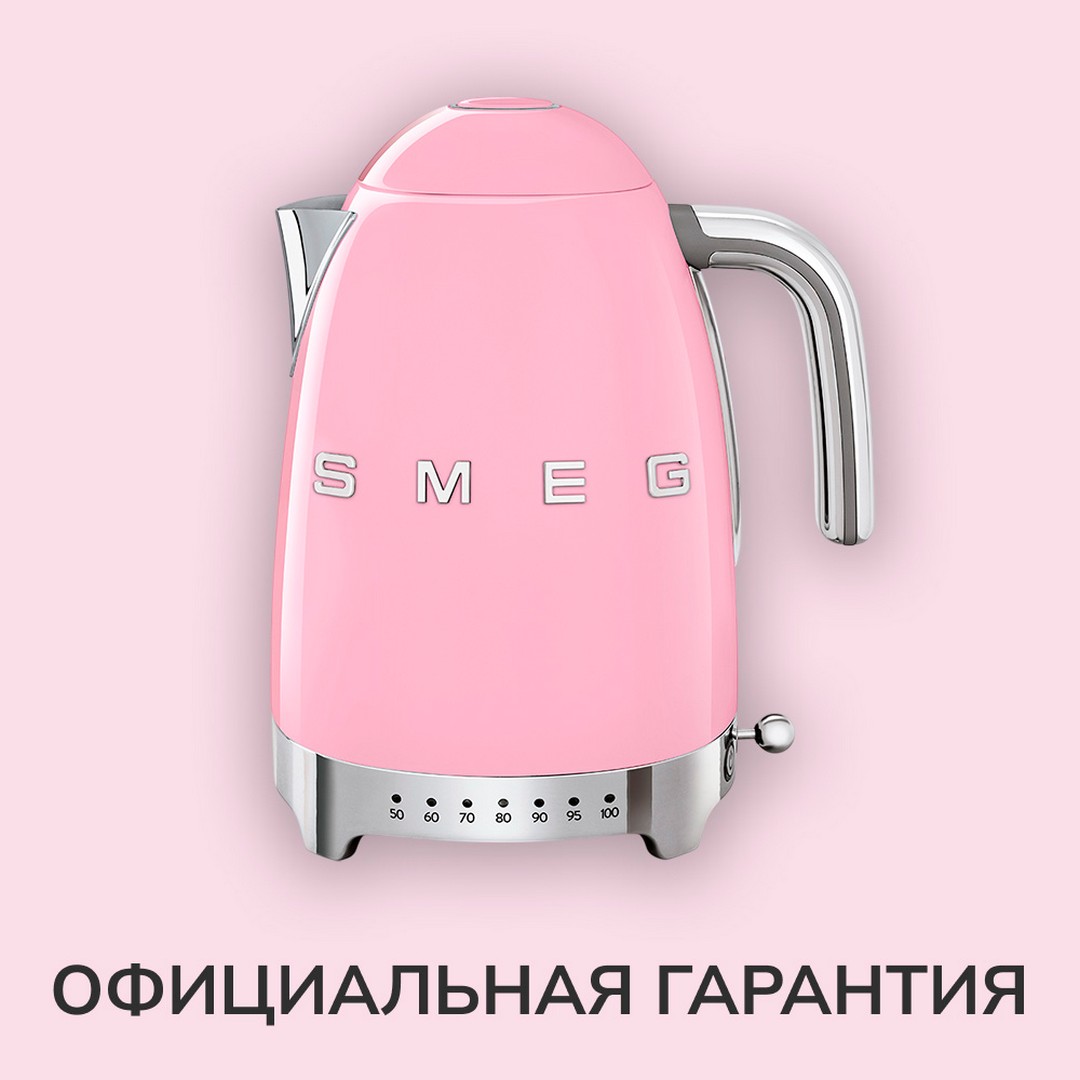 Чайник электрический SMEG KLF04PKEU, 1.7л, металл/пластик — фото 1
